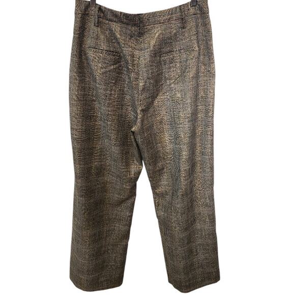 Jason Wu Wide Leg Plaid Single Pleat Metallic Thread Trouser Pants Women Size 8 - Picture 4 of 10
